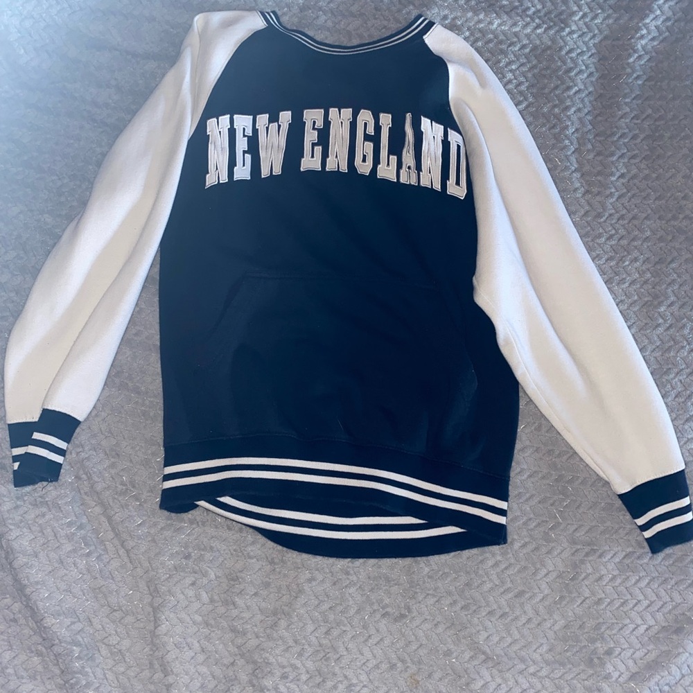 New England Navy and White Sweatshirt